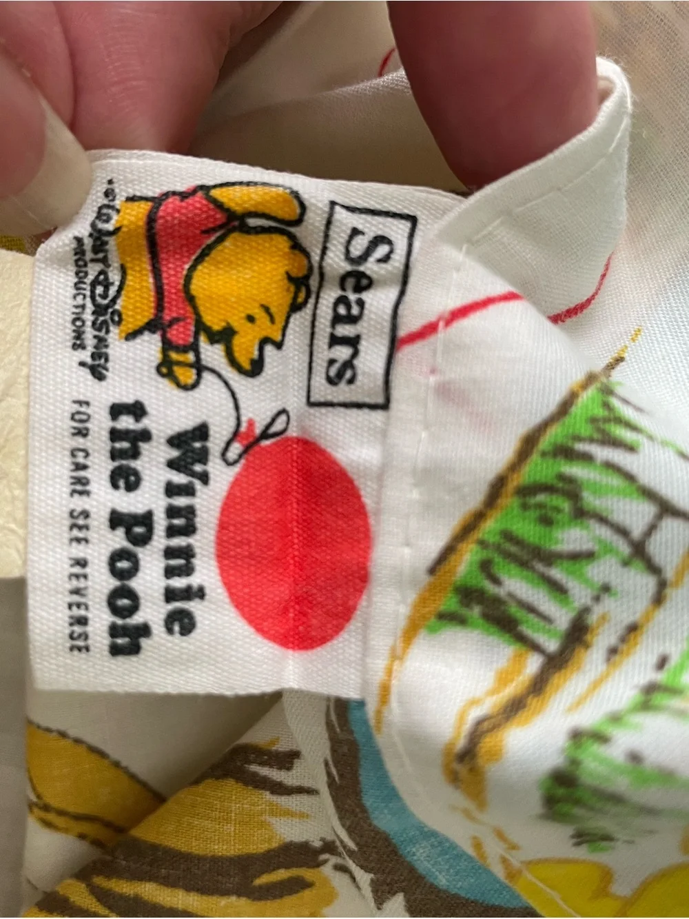 Vintage Sears Winnie the Pooh Single Pillowcase Perma-Prest Walt Disney 1970s